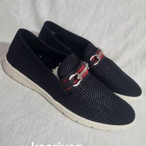 Aldo Kaeriven Black and Red Slip-On Loafers with Modern Comfort